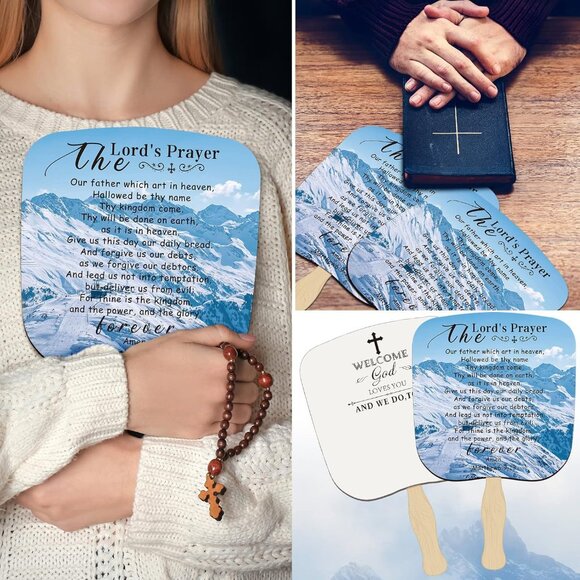Church Fans Christian Gift Handheld Bible Verse Bulk for Easter Holy Week - Picture 5 of 7
